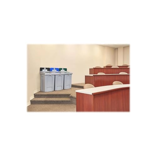 Image of Rubbermaid Commercial Products SLIM JIM Recycling Station 1-Stream Compost Bin /Can /Kit /Station, 33 GAL, for Kitchens /Classrooms /Offices /Back of House /Higher Education /Commercial Facilities