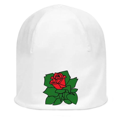 Bonnet unisexe coton fin extensible blanc imprimé rose abstraite adulte