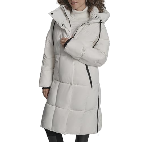 Image of DKNY Women's Hooded Long Down Alternative Puffer Jacket, Black, Large