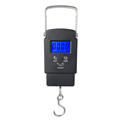 JzcsdkSIL Portable Fishing Weighing Scale 110lb/50kg Weight Electronic Digital Fish Hook Hanging Weigher Stainless Steel Fishing Weighing Scale, Battery