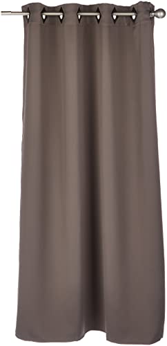 douceur d'intérieur 1604447 Cocoon Rideau avec Oeillets Occultant Polyester Taupe 135 x 180 cm