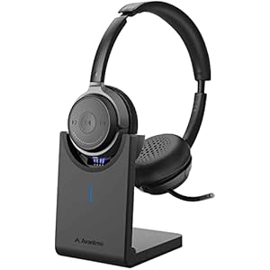 Avantree Bluetooth 5.0 Headset voor computer-pc, aptX HD Superieur muziekgeluid, Low Latency Wireless On Ear-koptelefoon met giekmicrofoon, Oplaadstandaard voor thuiskantoor, Skype, Bellen, TV – Alto Clair