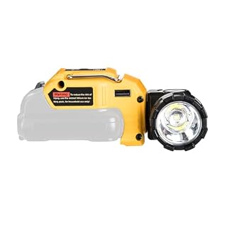 WaxPar 12V Flashlight Compatible with Dewalt 12V Battery, 280LM LED Work Light Jobsite Light Handheld Spotlight with 360 Degree Pivoting Head & 5V/2.1A USB Port & 1.5A DC Port & Powerful Magnet