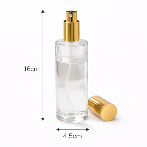 Image of Pure Source India 100ML Thick Glass Spray Bottle - Reusable Perfume Atomizer with Premium Gold Finish (2)