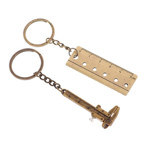 SOIMISS 2 piezas Llavero Calibrador Vernier Mini Portátil de Metal Herramienta de Medición Precisa y Compacta Funcional para Mochilas y Uso Diario