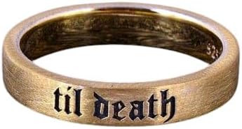 4mm Til Death Band Ring Black Enamel Matt Finish Ring Stacking Band Ring, Personalized Ring, Promise Ring, Wedding Gift For Her 925 Silver