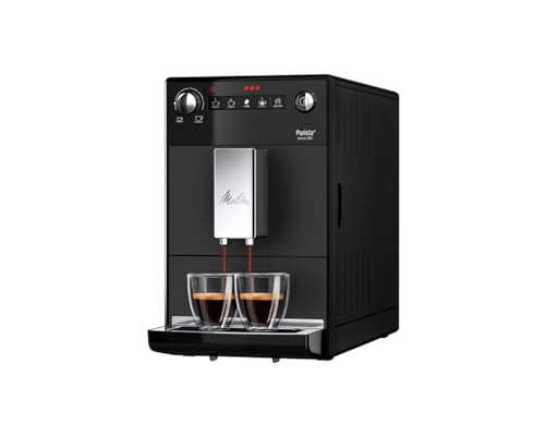 Melitta Purista Kaffeevollautomat, Mattschwarz, Flüsterleises Mahlwerk, Individuelle Kaffeezubereitung, Kompakte Größe, 1,2L Wassertank
