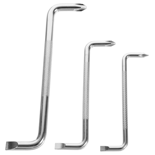 TEHAUX 3 Stück Abgewinkelte Schraubendreher Aus Kohlenstoffstahl Rechtwinkliges Design Für Enge Stellen Kurzer Griff Für Komfortablen Halt