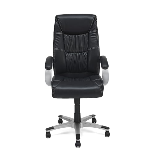 Image of Nilkamal Libra High Back Soft Leatherette Office Chair|Adjustable Height|Ergonomic Home Office Chair|Black