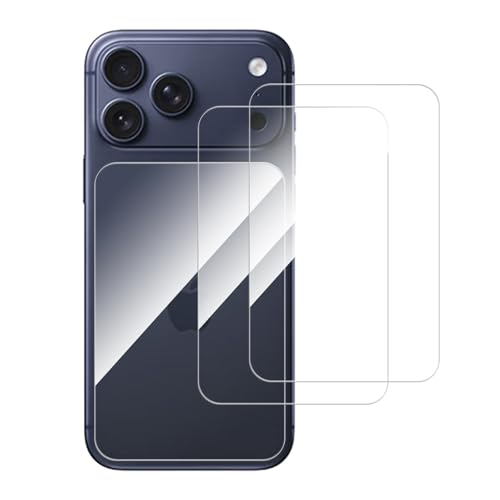 iCsapr 3 Pack Glass Back Screen Protector Compatible for iPhone 17 Pro Max 6.9 inch 2025 [9H Hardness]-HD Back Tempered Glass Scratch Resistant Easy Installrear glass protector