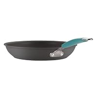 Rachael Ray Cucina Dishwasher-Safe Hard-Anodized Pots and Pans Set Non Stick Cookware, 12 Piece, Gray with Agave Blue Handles — image 9