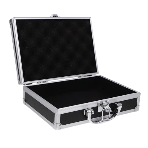 LIFKOME Aluminium Werkzeugkoffer mit Sicherheitsverschluss Großer Kapazität Multifunktionale Tragbare Aufbewahrungsbox Robuster Aluminiumkoffer für Büro Reise und Heimgebrauch Schwarz