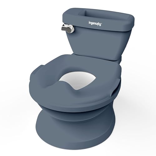 Ingenuity My Size Orinal Infantil 2 en 1 - Diseño Realista con Sonido de Descarga, Asiento Extraíble, Fácil de Limpiar, Entrenamiento para Ir al Baño - 18M+ hasta 23Kg (Azul)