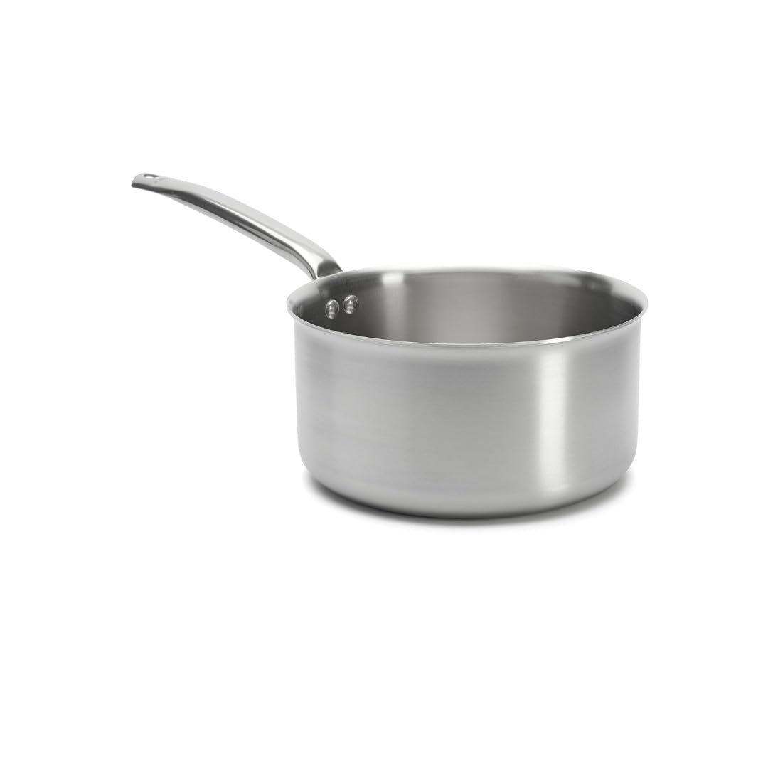 De Buyer - Casserole en inox 3 couches ALCHIMY - 24 cm - Fabriquée en France, Maîtrise de la Cuisson, Inox 18/10, Tous Feux + Four, Finition Poli Brossé