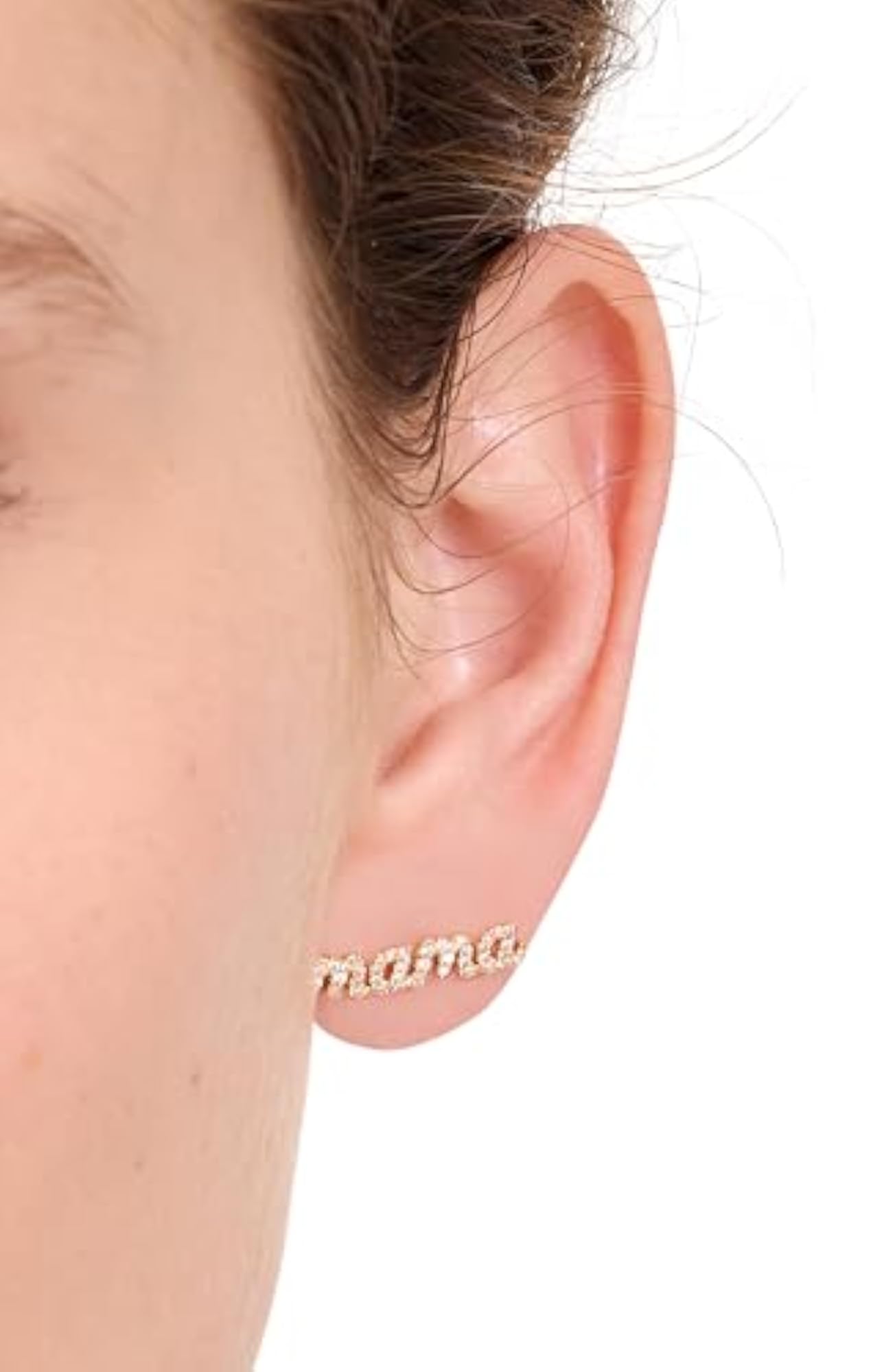 Women's Mama Said Pave Studs in Brass with Cubic Zirconia