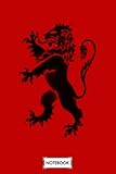  Lion Rampant Regal Black Notebook: Lined College Ruled Paper, Diary, Planner, Matte Finish Cover, 6x9 120 Pages, Journal