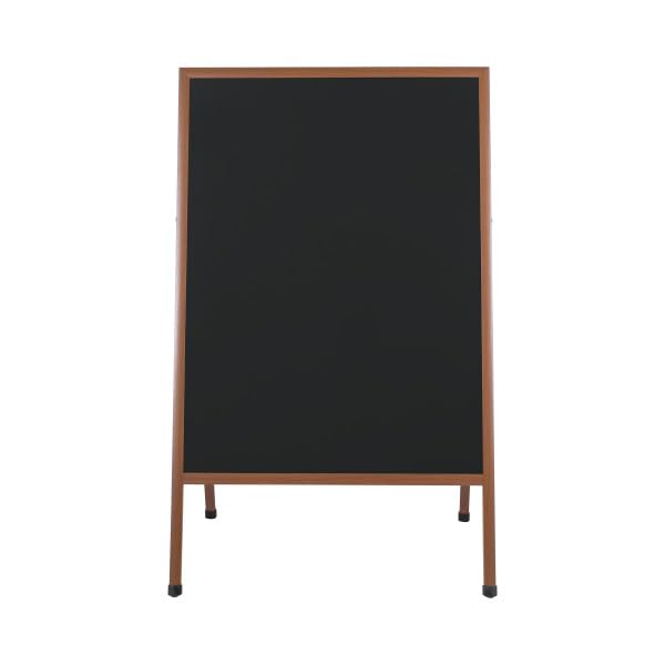 Bi-Joy Tableau noir Chevalet double face pour craies et marqueurs effet craie, cadre en bois, 90 x 60 cm