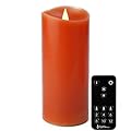 Softflame Christmas Decor Flameless LED Candles with Remote Control, 3"x 7"Battery Operated Pillar Real Wax with Timer for Christmas Decorations, Pumpkin Orange Candle