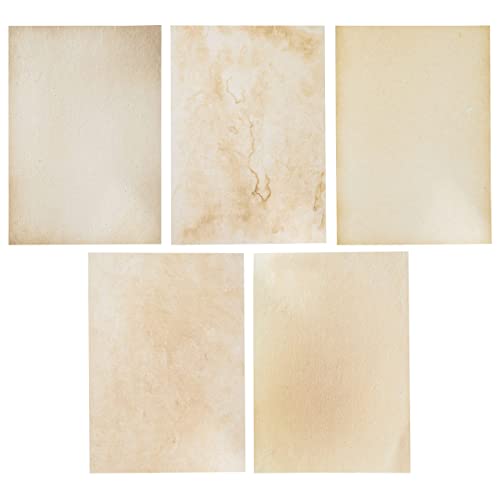 50 Blatt DIN A4 Briefpapier, Vintage-Stil, Beidseitig Bedruckt, zum Basteln, 5 Designs Cover