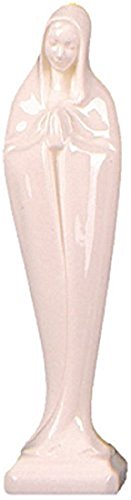 Biblegifts Statue de la Vierge Marie en céramique blanche dans une boîte cadeau 26 cm et 17 cm Cover