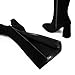 DREAM PAIRS Knee High Boots for Women Square Toe Gogo Chunky Heel Tall Boot Fashion Side Zipper Long Boot,Size 8.5,All Black,SDKB2407W