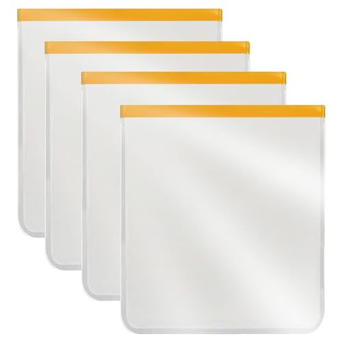 4 Pcs 2 Gallon Reusable Food Storage Freezer Bags, Large Capacity...