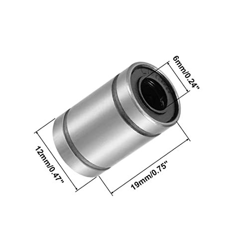 Hipicco H2021122603 Linear Ball Bearings, Lm6Uu 6Mm Linear Motion Bushing Double Side Rubber Sealed Rod Liner Shaft Parts thumb #1