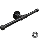 Ironwerks Designs Industrial Pipe Multi Roll Toilet Paper Tissue Holder Black Iron - Commercial/Heavy Duty - Style: Modern, Vintage, Rustic, Steampunk, and Farmhouse Furniture/Decor (2 roll Holder)