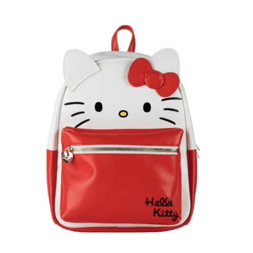 Cerdà Hello Kitty Sac à dos - Simili cuir - Blanc et rouge