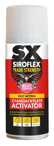 SX Siroflex Superglue Activator Low Viscosity Solvent Based Cyanoacrylate Adhesive Activator Providing Fast Acting Performance for Supporting Bonding Applications 200ml