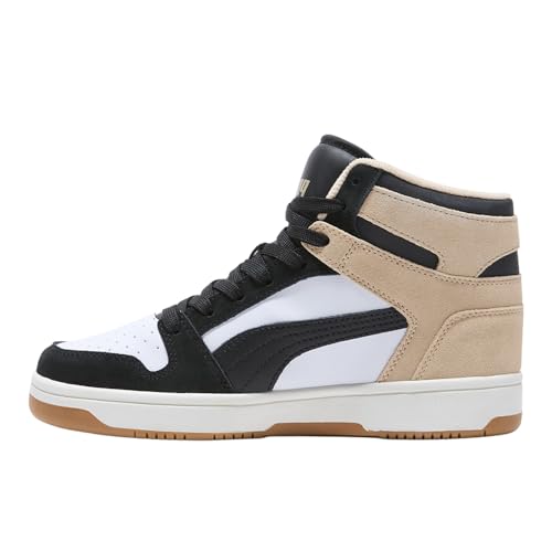 Image of PUMA Womens Rebound Layup Mid Shoes Puma White /Puma Black /Cashew 6.5 Medium