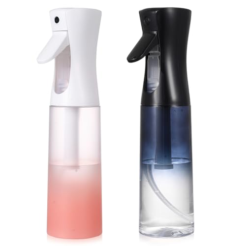 2 Pcs 300ML Hair Water Mist Spray Bottle, Continuous Mist Empty Hair Spray Bottles, Multifunctional Fine Mister Water Sprayer Bottles for Salon Hairdresser Hairdressing Cleaning Garden Plants
