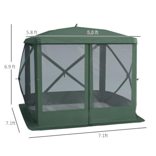 Carpa Pop-up 7x7 pies para camping y eventos verdes miniatura 2