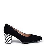  Urban S Wild Zapatos Negros de tacón Animal Print Cebra