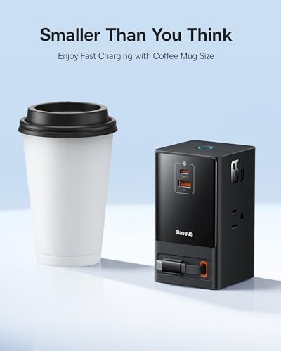 Baseus 6-in-1 65W Charging Station with Retractable USB-C Cable, Power Combo USB C Power Strip for Multiple Devices, Fast Charger for iPhone, MacBook, Samsung, PS5 for Home/Office/Dorm/Travel - Image 6