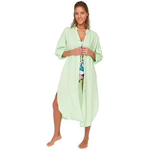 Robe à Boutons Trendyol Vert Clair Cover