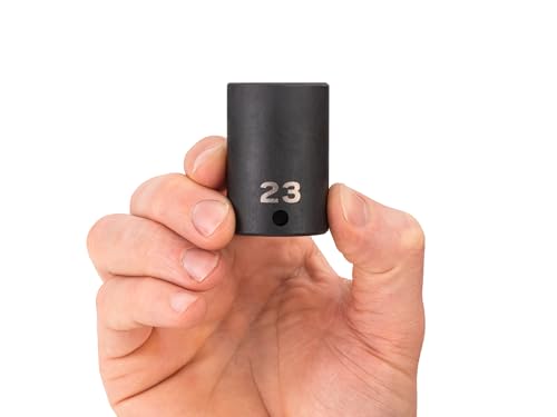 Image of TEKTON 3 /8 Inch Drive x 23 mm Semi-Deep 6-Point Impact Socket | SID14123