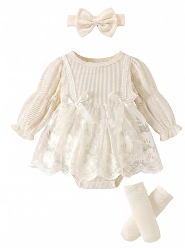 Image of JiAmy Baby Girls Summer Dress Ribbed Knit Floral Embroidered Mesh Tutu Skirt with Bowknot Newborn Infant Toddler Girl Princess Dresses for 2-3 Years, Yellow