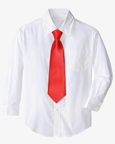 THE BOW TIE HOUSE Adjustable Satin Neck Tie for Kids | Party Wear Necktie for Boys, Toddler & Youth | Perfect for Weddings, Graduations, School Uniforms, and Party Wear | Red - 2-6 Years - Image 3 thumbnail