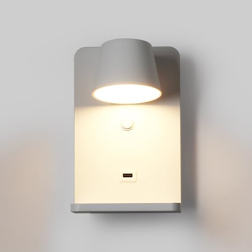 BARCELONA LED – Aplique de pared "BASKOP W". Lluz de lectura 6W orientable. Base de carga inalámbrica + Puerto USB. Lámpara pared Moderna ideal para cabecero de cama, dormitorio o escritorio. - imagen 7