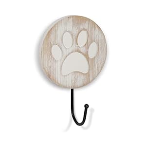 Vintage Style Dog Paw Wall Mounted Dog Leash Hooks Rustic Farmhouse Leash Holder Hook for Dog Leash on Wall
