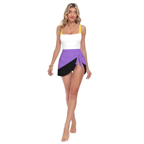 Maillot de bain ajusté et modulable pour piscine motif fierté non binaire