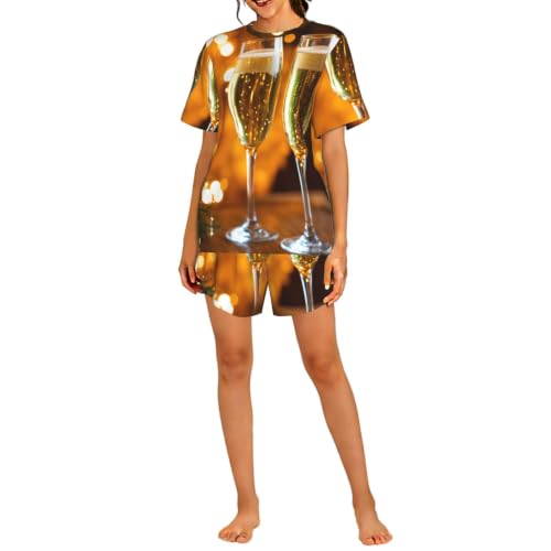 Pyjama court femme motif vin une douceur unique pour vos nuits