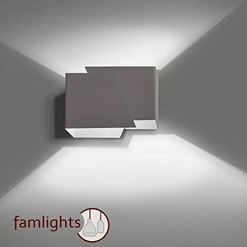 Preisvergleich Produktbild famlights / Wandleuchte Vanessa aus Metall in Grau G9 max.20W