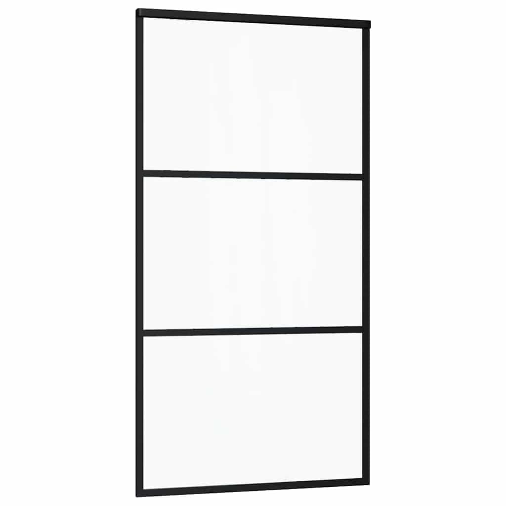 Szklane drzwi przesuwne ESG, aluminium, 102 x 205 cm, zestaw montażowy
