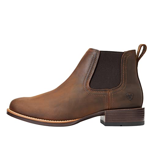 Ariat Mens Booker Round Toe Chelsea Dress Boots Ankle - Black2