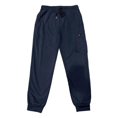 Foweknow Pantalones de chándal largos de punto para hombre, cintura elástica, pantalones de invierno, pantalones de golf de pierna ancha, pantalones de invierno, cálidos, pantalones de exterior