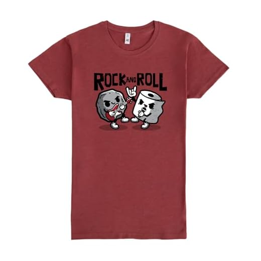Pampling Camiseta de Manga Corta, 60% Algodón, Ropa Unisex para Hombres y Mujeres en 5 Tallas, Camiseta Burdeos, Modelo Rock and Toilet Roll (M)