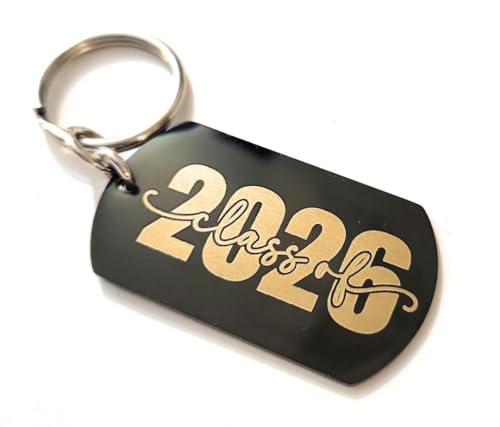 Porte-clés de remise de diplôme noir gravé 2026 pour célébrer la fierté des parents