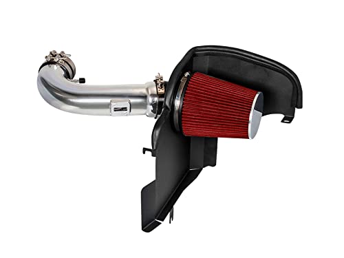 Cold Air Intake System with Heat Shield Kit + Filter Combo RED Compatible For 11-14 Ford Mustang 5.0L V8